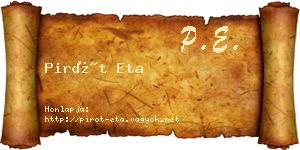 Pirót Eta névjegykártya